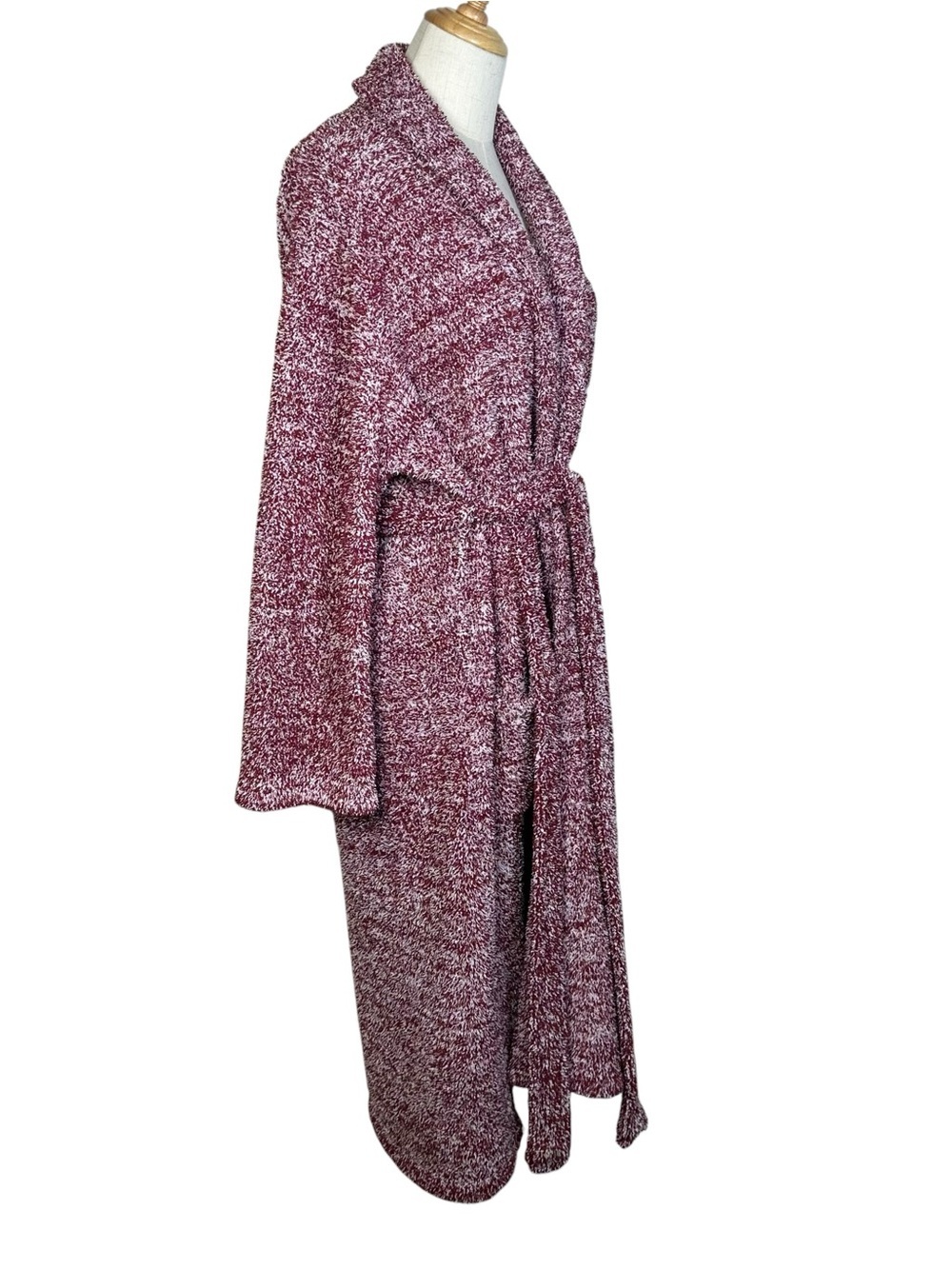 Barefoot Dreams CozyChic Robe Women’s Sz 1 Small Red Marled Soft Lounge Belted - Picture 6 of 12